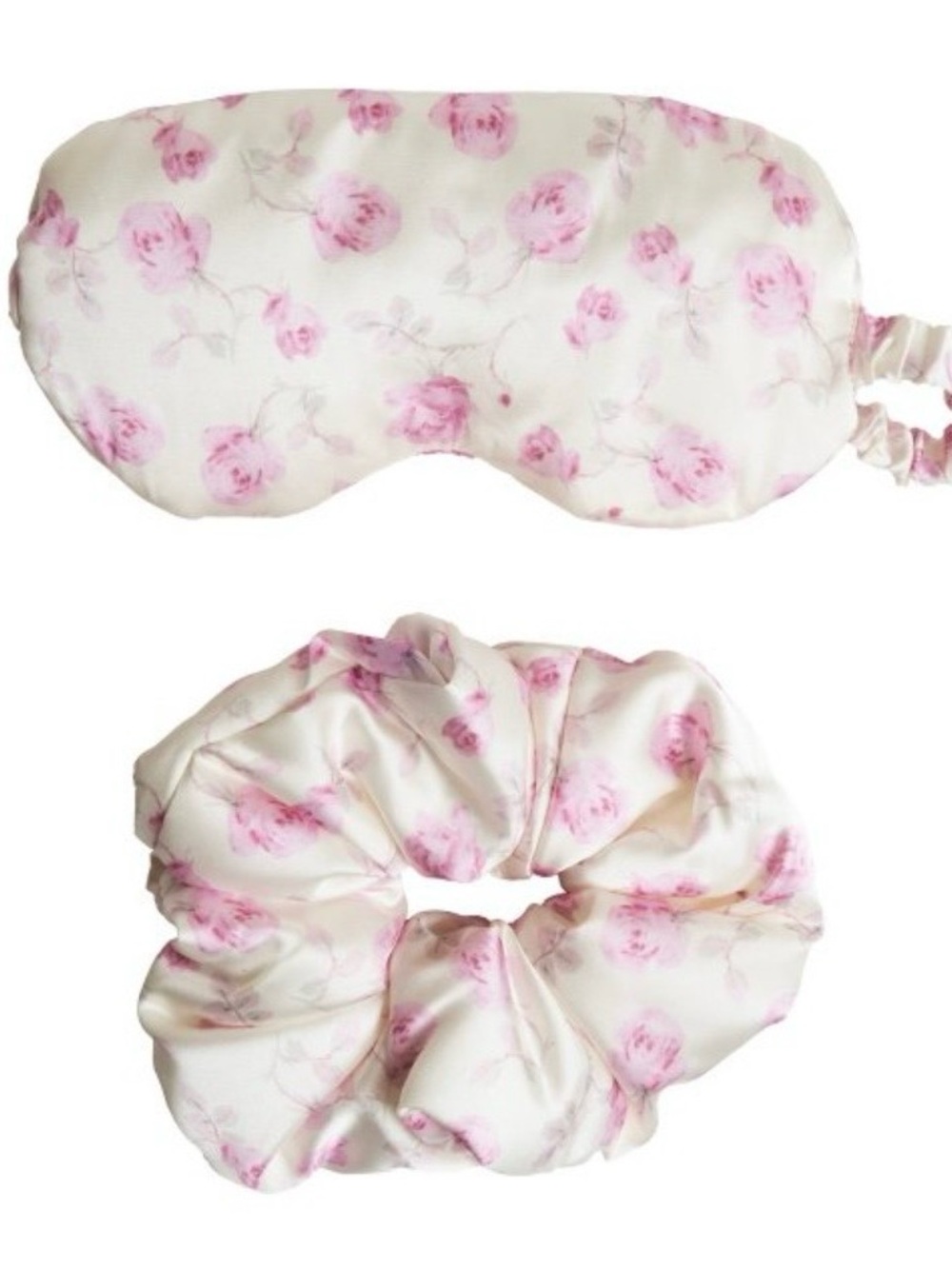 NIB LoveShackFancy × Target - Goody Ribbon Rosa Mask + Scrunchie Sterling Dusk
